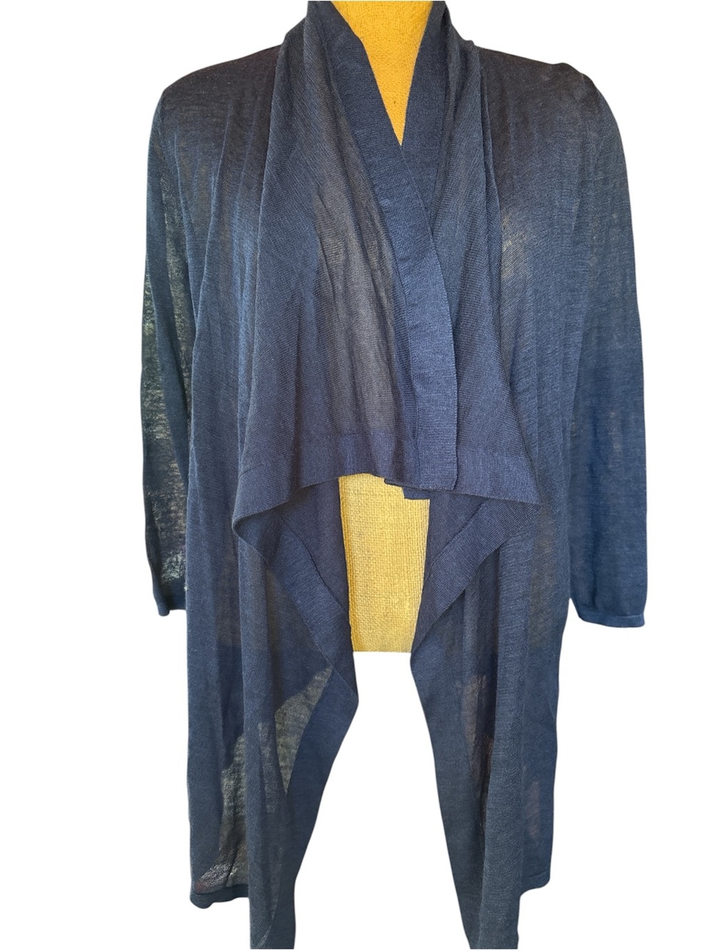 Cynthia Rowley Dark Navy Draped Open-Front Cardigan